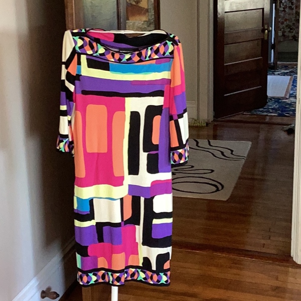Donna Morgan wide square neck mod dress. Worn about 3x